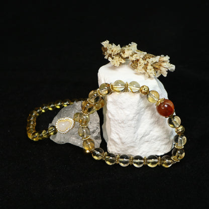 Yellow Citrine and Red Hematoid Energy Bracelet